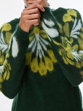 Forest Green Floral Knit Jumper