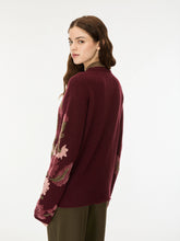 Burgundy Floral Wool-Blend Jumper