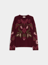 Burgundy Floral Wool-Blend Jumper