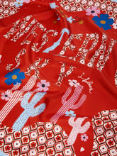 Floral Patchwork Scarf - Red