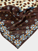 Printed Silk-Feel Scarf with Floral Detail - Wine