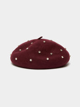Embellished Burgundy Beret