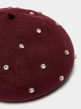Embellished Burgundy Beret