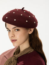 Embellished Burgundy Beret