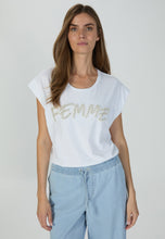 T-shirt with Pearl Embroidery - White