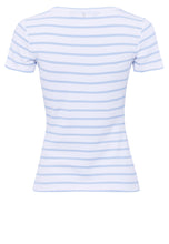 T-shirt in Ribbed Jersey with Stripes - White Varied