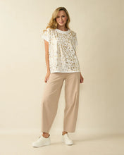 Gold Foil Leopard Print T-Shirt - White