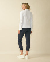 Classic Long Sleeve Polo Top - White