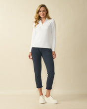 Classic Long Sleeve Polo Top - White