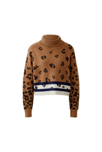Leopard Knit High Neck Jumper