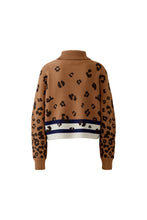 Leopard Knit High Neck Jumper
