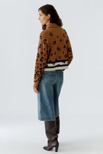 Leopard Knit High Neck Jumper