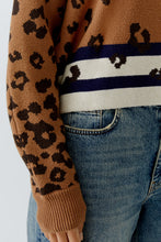 Leopard Knit High Neck Jumper