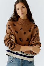 Leopard Knit High Neck Jumper