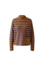 Striped Knit with Pocket Detail - Camel Blue