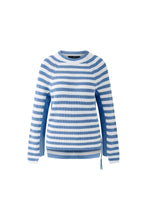 Rubi Striped Zip-Side Pullover - Blue & White