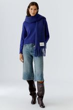 Fringed Wool Scarf – Royal Blue