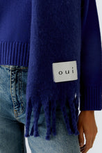Fringed Wool Scarf – Royal Blue