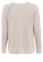 Sweater with Rhinestone Trim - Light Taupe