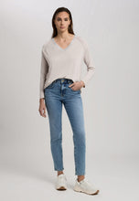 Sweater with Rhinestone Trim - Light Taupe