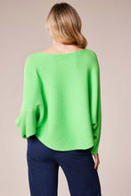 Ribbed Batwing Knit Sweater - Apple Green