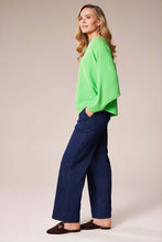 Ribbed Batwing Knit Sweater - Apple Green