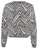 Sweater in Blow-up Herringbone Jacquard