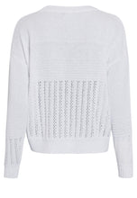 Sweater with Patchwork Pattern - White