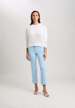 Sweater with Patchwork Pattern - White