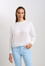 Sweater with Patchwork Pattern - White