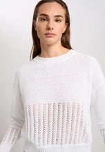 Sweater with Patchwork Pattern - White