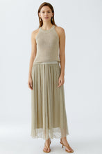 Crinkle Maxi Skirt - Silver Stone
