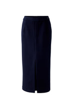 Navy Pencil Skirt with Front Slit
