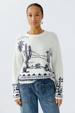 Cream Knit Jumper with Cactus Scene