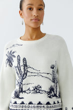 Cream Knit Jumper with Cactus Scene