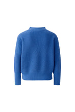Bright Blue Ribbed Funnel Neck Jumper