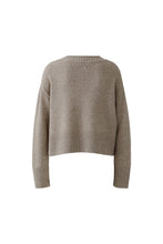 Ribbed Hem Jumper with Front Pocket - Taupe