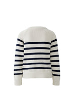 Cream and Navy Striped Knit Jumper