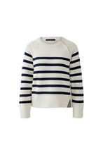 Cream and Navy Striped Knit Jumper