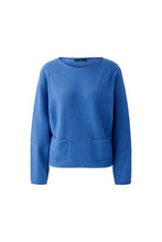 Soft Blue Knit Jumper with Front Pockets
