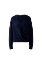 Navy Twist-Front V-Neck Knitted Jumpe