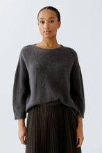 Charcoal Fluffy Knit Jumper with Relaxed Fit