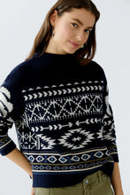 Navy & White Fair Isle Pattern Jumper