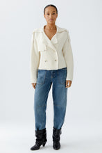 Ivory Knit Double-Breasted Cardigan