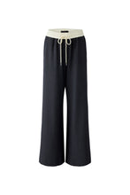 Wide Leg Trousers with Contrast Waistband