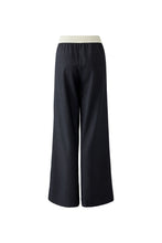 Wide Leg Trousers with Contrast Waistband