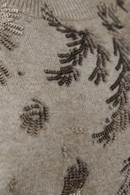 Sequin Embellished Knit Jumper in Soft Taupe