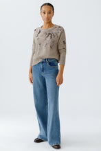 Sequin Embellished Knit Jumper in Soft Taupe