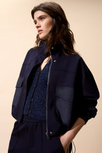 Navy Zip-Up Jacket with Utility Pockets