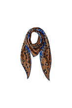 Leopard & Cobalt Neck Scarf